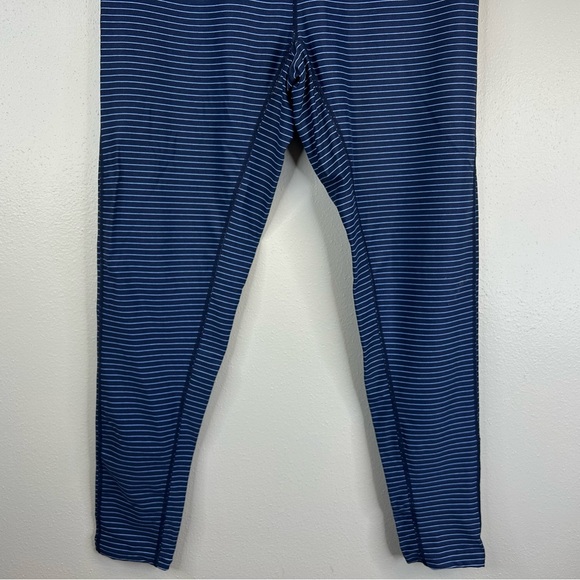 Carve Designs L Womens Navy Striped Leggings Full Length Yoga Athletic Dance EUC - Picture 5 of 12
